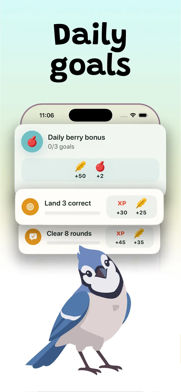 Daily bird-song learning goals